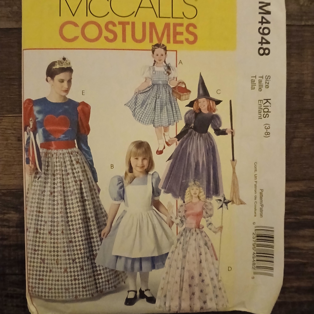 McCall's Kids Costume Sewing Pattern Size 3-8 Uncut